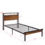 Base de lit plateforme simple en métal avec tête de lit et pied de lit en bois avec doublure USB, lumières DEL, pas de sommier, grand rangement sous le lit, assemblage facile