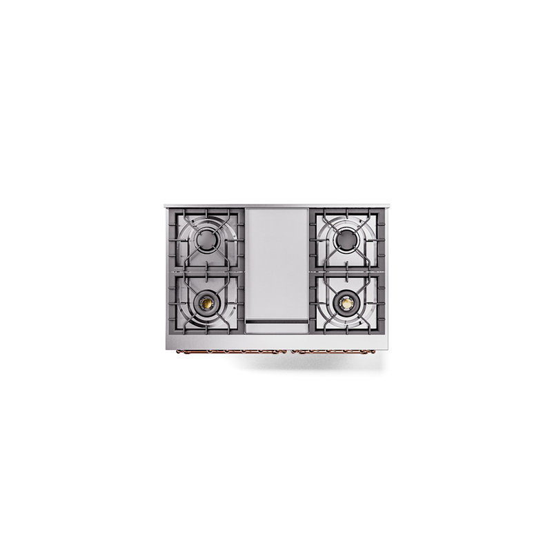 ILVE Nostalgie II 40 in Dual Fuel Range, Emerald Green/Brass, Liquid Propane