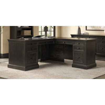 Cashawn L-Shaped Executive Desk with Power Outlet