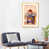 Toile avec cadre en bois beige