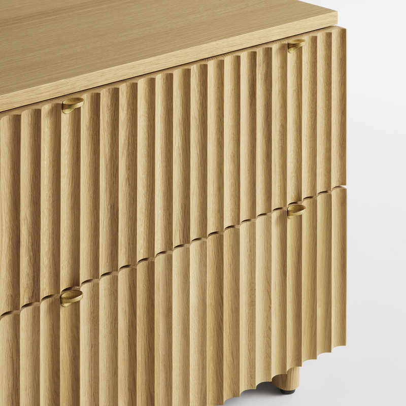 Murmur 2 - Drawer Solid Wood Nightstand, White Oak