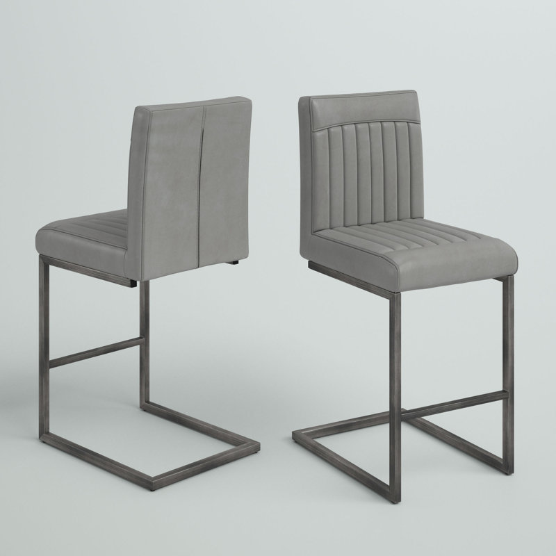 Casteel Upholstered Counter Stool, Antique Graphite Gray, Counter Stool (26" Seat Height)