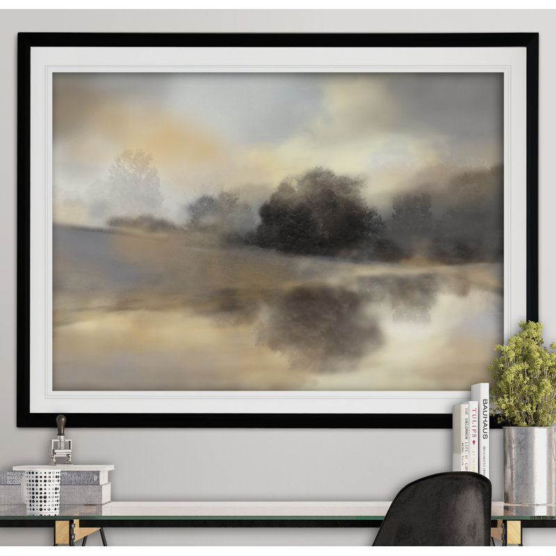 « misty étang », reproduction de peinture à l’acrylique encadrée, Noir, H 26 po x l 36 po x P 1,5 po