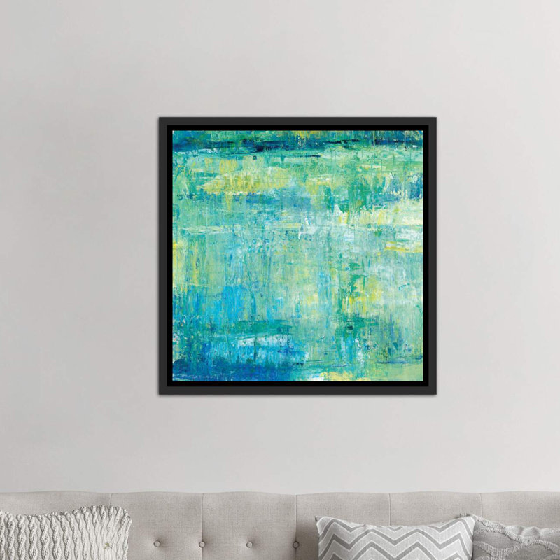Reproduction d’art encadrée "Water Reflection I" par Timothy e Toole, H 26 po x l 26 po x P 1,5 po, Toile avec cadre noir