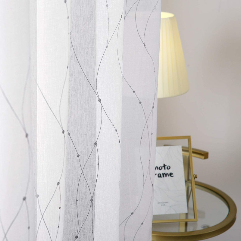 Sheer Curtain Pair, 52" W x 54" L, Silver