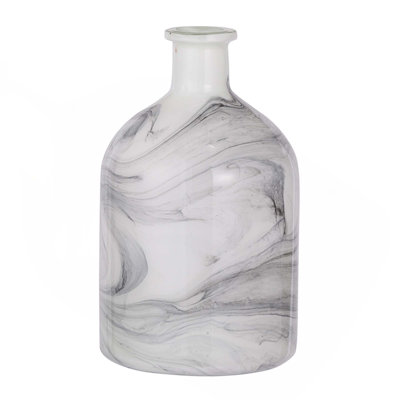 Svirla Vase-Black-And-White Swirl
