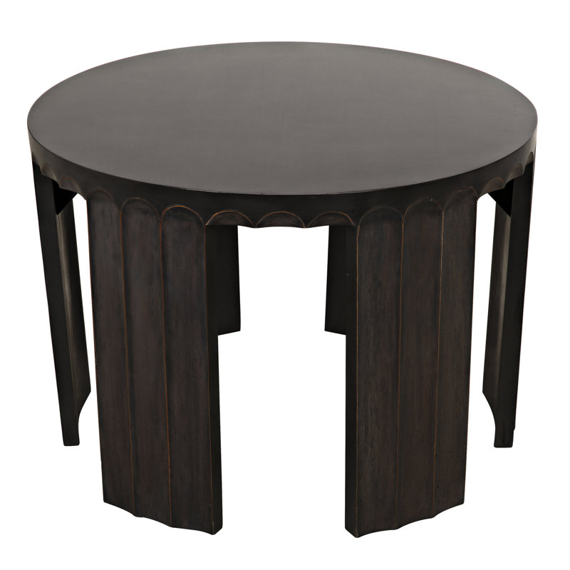 Fluted Solid Wood End Table