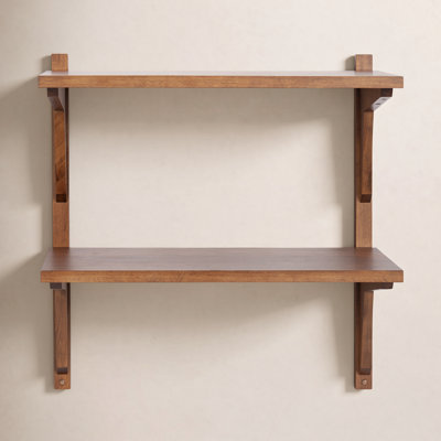 24" Solid Wood Tiered Accent Shelf