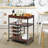 Ekkehard 3 Tiers Storage Serving Bar Cart with Wine Rack