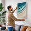 Waves at Shore Coastal - Wrapped Canvas-416797443-416797440