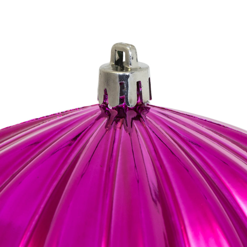 5.7" White Matte Onion Ornament UV, 3 Per Bag, Fuchsia