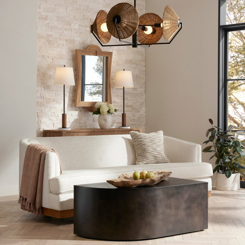 Cypress Free Form Rattan Mirror
