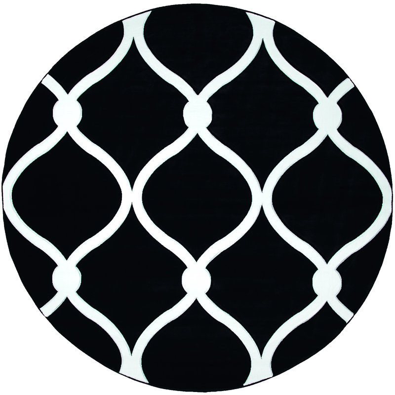 Tapis noir Fishback, Rond 7 pi 10 po