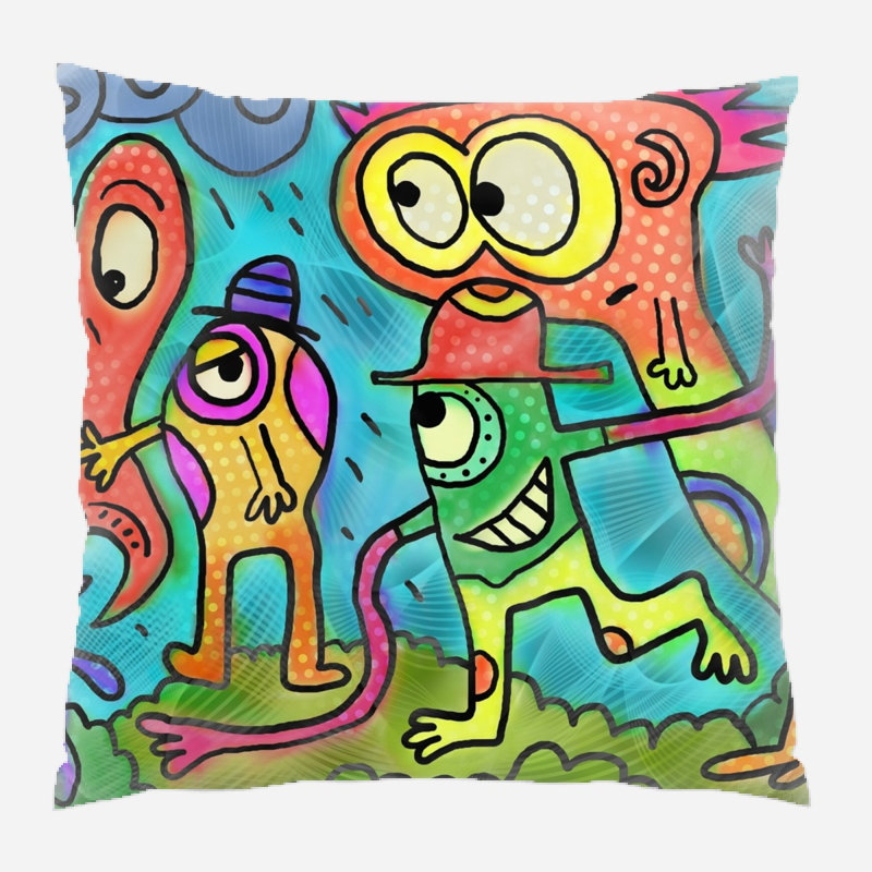 Housse de coussin d'extérieur carré Mendelson, Microsuède, Intérieur