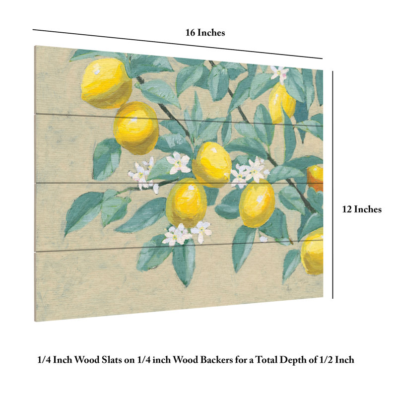 Wellington Studio Lemon Branch Wood Slat Art, H 18 po x l 22 po