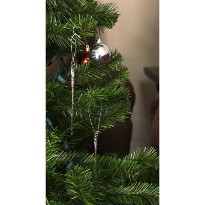 3-1/2-Inch-5-1/2-Inch Clear Glass Icicle Ornament Set Of 24 Pieces (1)