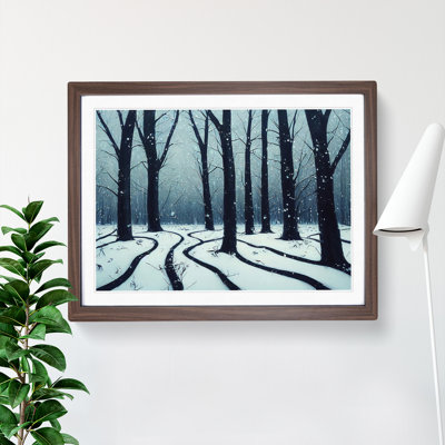 XH1022-10202X Winter Forest Paint Splat 1 Piece Single Picture Frame Wall Art