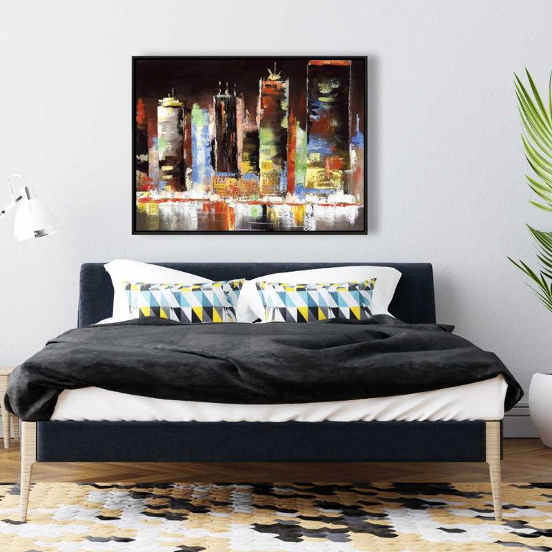 Cityscape by Night - Toile encadrée pour le décor du salon, H 49,25 po x l 37,25 po