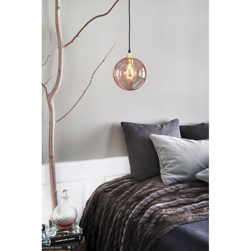 Luminaire suspendu sphère 1 lumière Ballroom, H 15 po x l 13 po x P 13 po, Rose