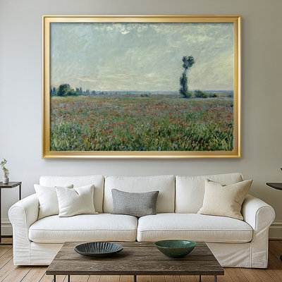 Poppy Field in a Hollow near Giverny-Claude Monet-Framed Gallery Wrapped Canvas-1885
