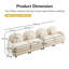 Canapé à 4 places en tissu beige et beige, doux comme un nuage, dossier / accoudoirs courbés, coussins lombaires courbés, conception modulaire et coussin de soutien à double couche-735251391