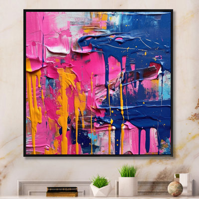 Pink and Blue Explosions Of Color - Abstract Canvas Wall Decor