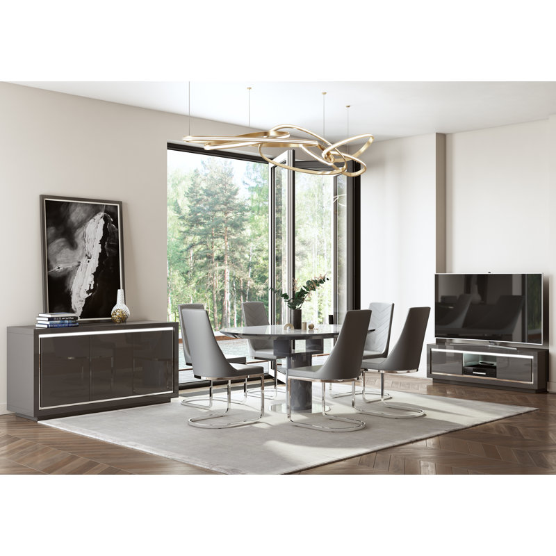Bence Round Extendable Dining Table, Grey