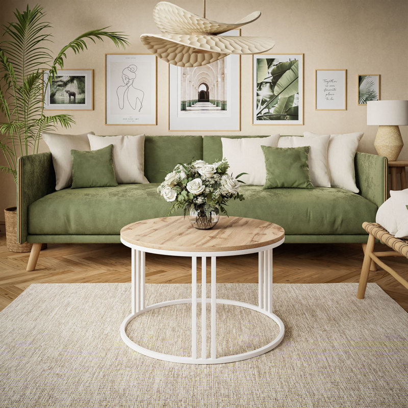Atnip coffee table, White, Wotan Oak