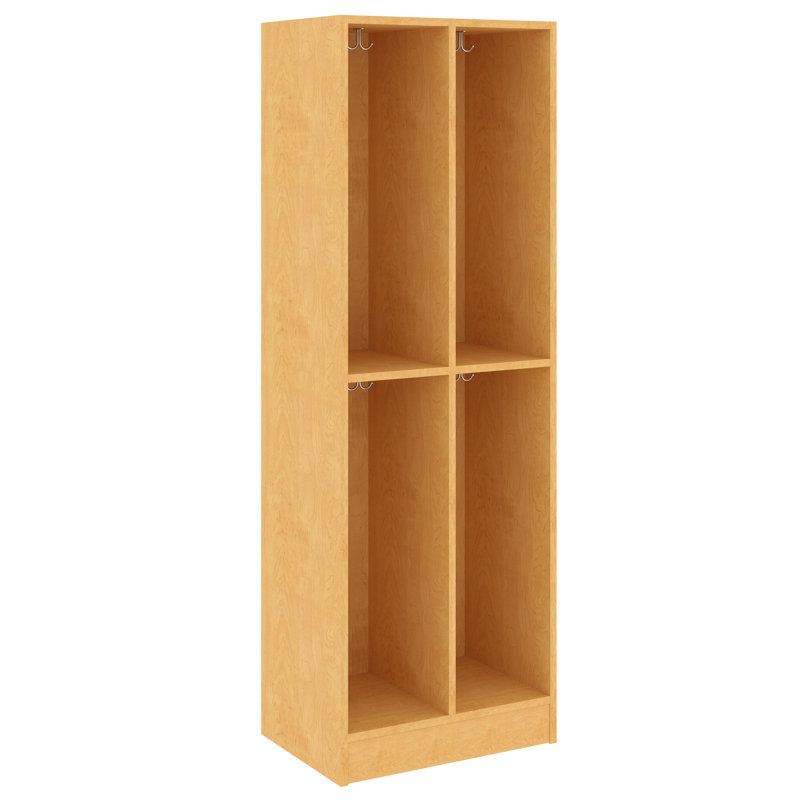 Armoire de rangement double à quatre compartiments pour salle de classe, Érable