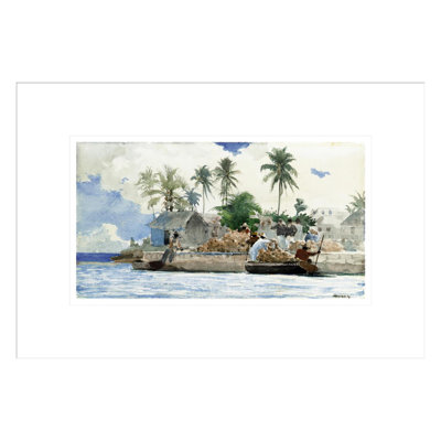 «Sponge Fishermen Bahamas» par Winslow Homer, impression giclée sur cadre