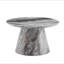 Table basse circulaire en panneau de fibres à densité moyenne - diamètre 23,6 pouces, hauteur 13,7 pouces. Placage texturé gris, texture délicate, adaptable au plateau de table circulaire.-1938212285