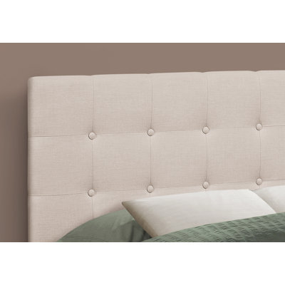 Bed, Headboard Only, Full Size, Bedroom, Upholstered, Grey Linen Look, Transitional