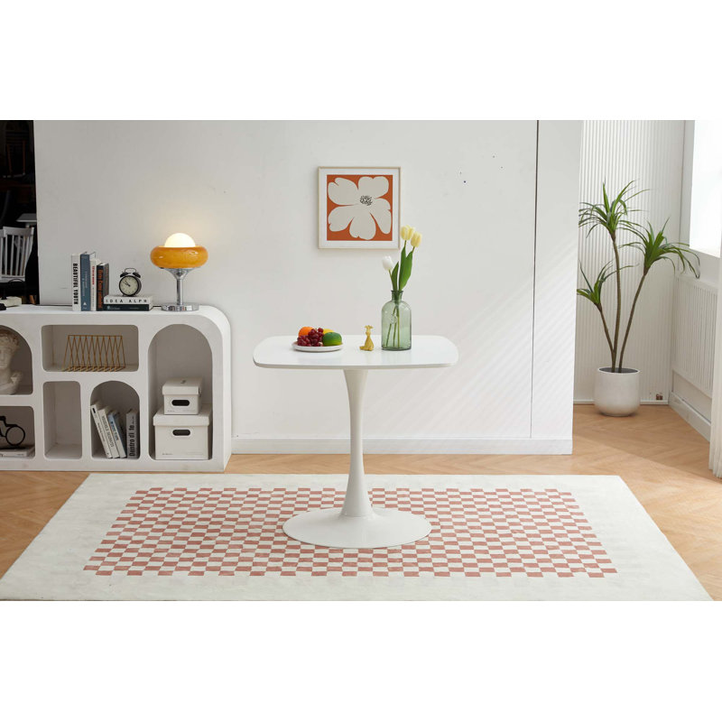 Table de salle à manger carrée 23,62 ", Blanc