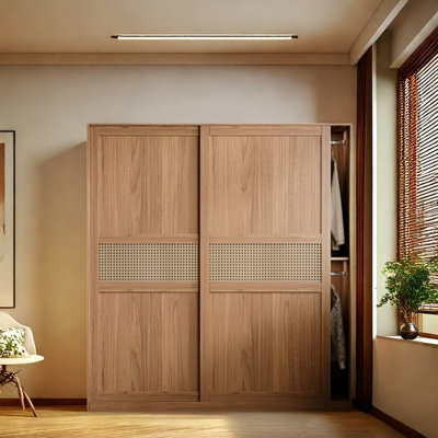 Rattan Woven Classic Retro Wardrobe