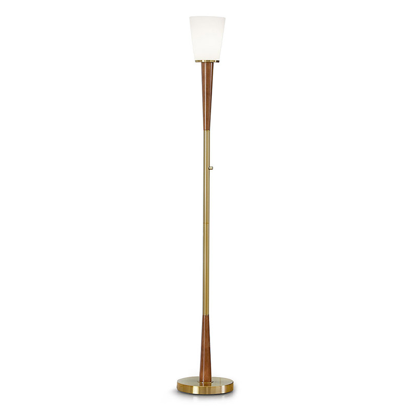 Lampe torchère sur pied 72 po Shirey, Laiton antique