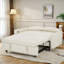 Canapé convertible Hierius avec deux coussins décoratifs, ports USB et dossier réglable-107286061