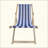 Populus Wood Sling Chair Stripe Broad Stripe Folding Chaise Lounge Chair-2PCS