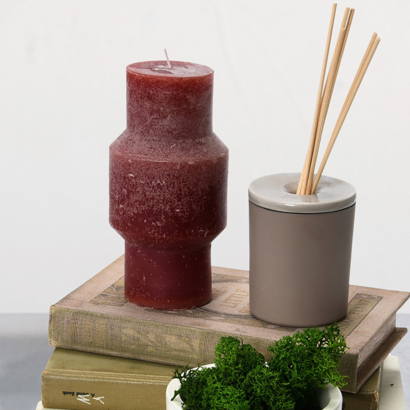 Unscented Pillar Candle, Light Purple