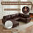 Modern Luxury 5-Piece Modular Sectional Corner Sofa - Breathable PU Leather Upholstered Couch with Ottoman-1490392974-1490392961