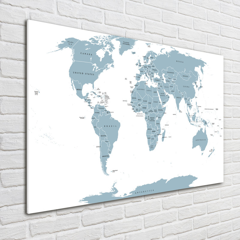 Political Map - Print, Glass, 70cm H x 100cm W x 4cm D