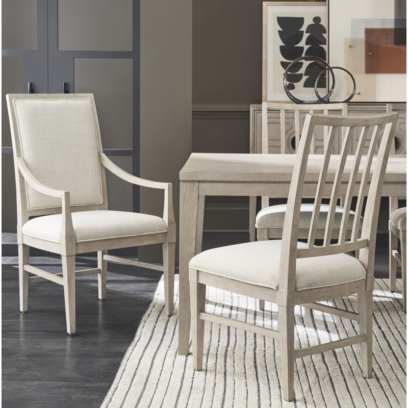 Coalesce Solid Wood Slat Back Armchair, Gray