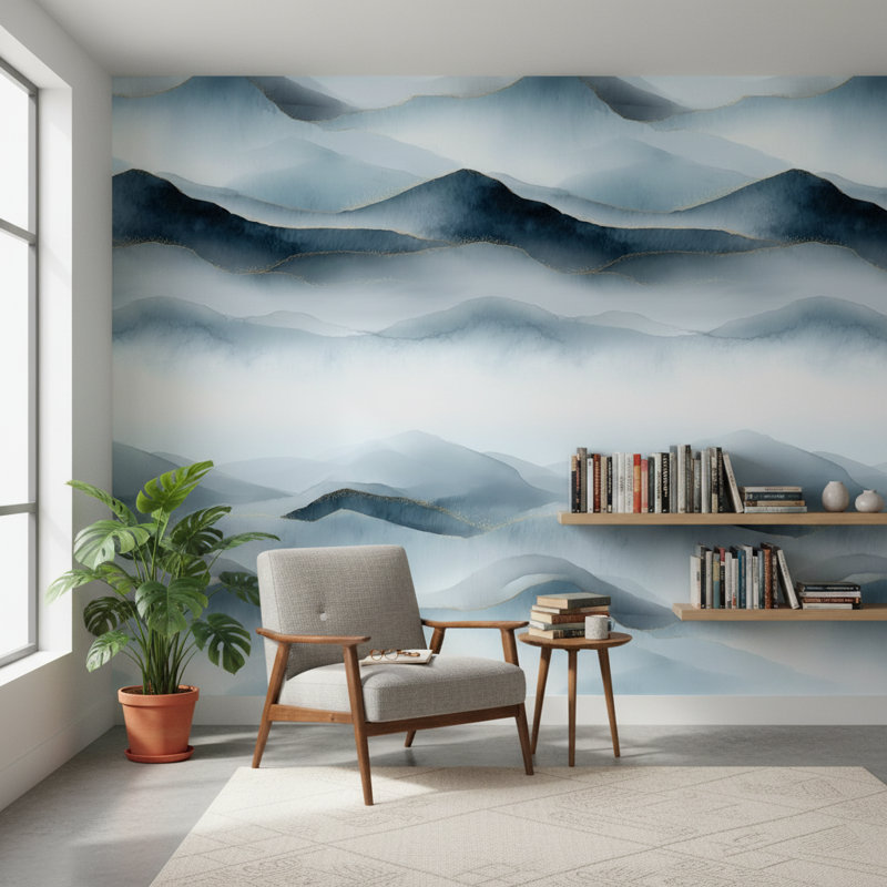 Papier peint abstrait, paysage, décoration murale élégante
