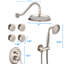 Robinet de douche simple en nickel brossé avec jets de corps en caoutchouc souple pour salle de bain