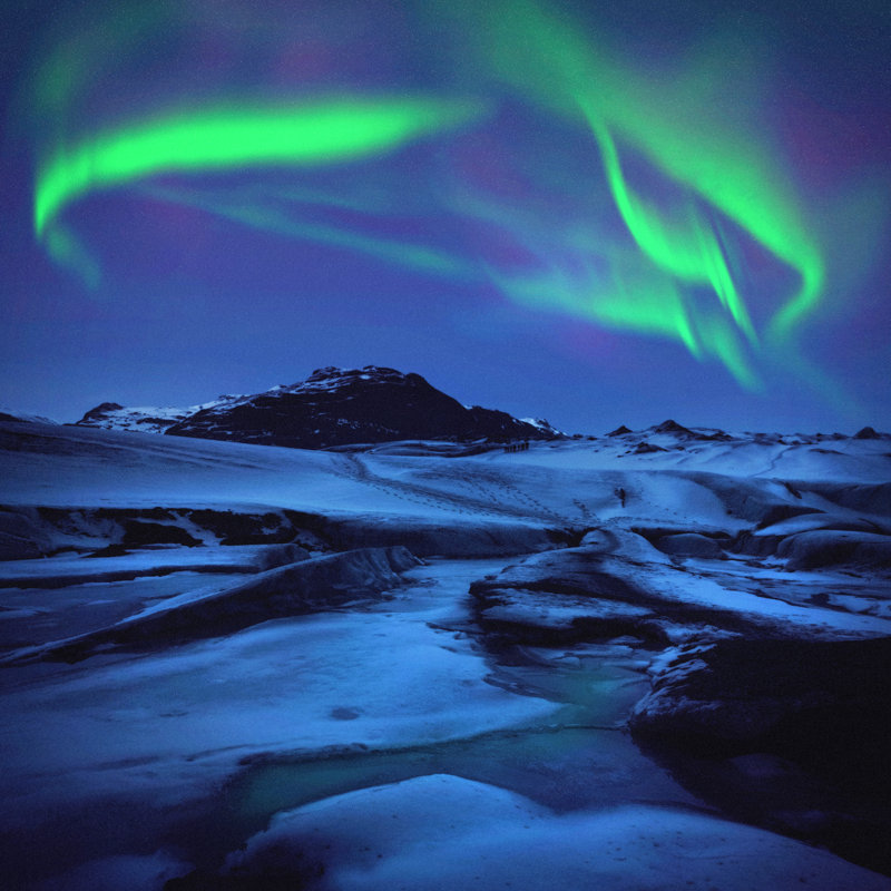 Northern Lights In Iceland by Powerofforever - Wrapped Canvas Print, 30cm H x 30cm W x 3.8cm D