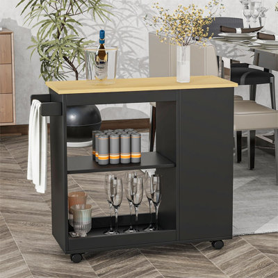 Rahi 105 cm W Kitchen Cart with Wheels