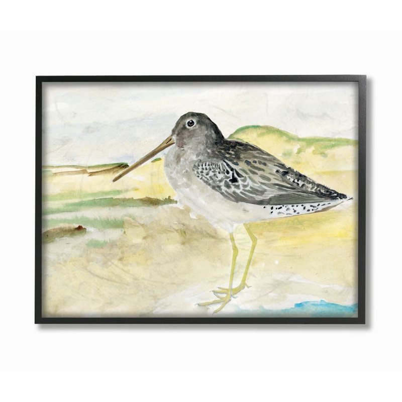 « oiseau rencontre paysage aquarelle » par magnifique design studio-reproduction d’art, Giclée encadrée noir minuit