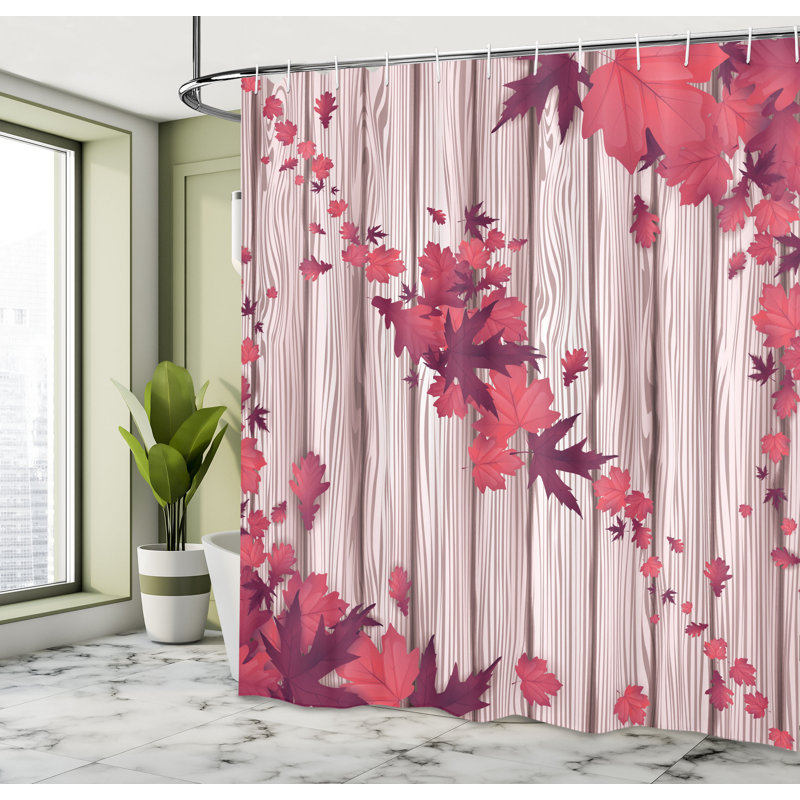 Ensemble de rideau de douche et crochets Autumn, H 69 po x l 75 po, Corail foncé