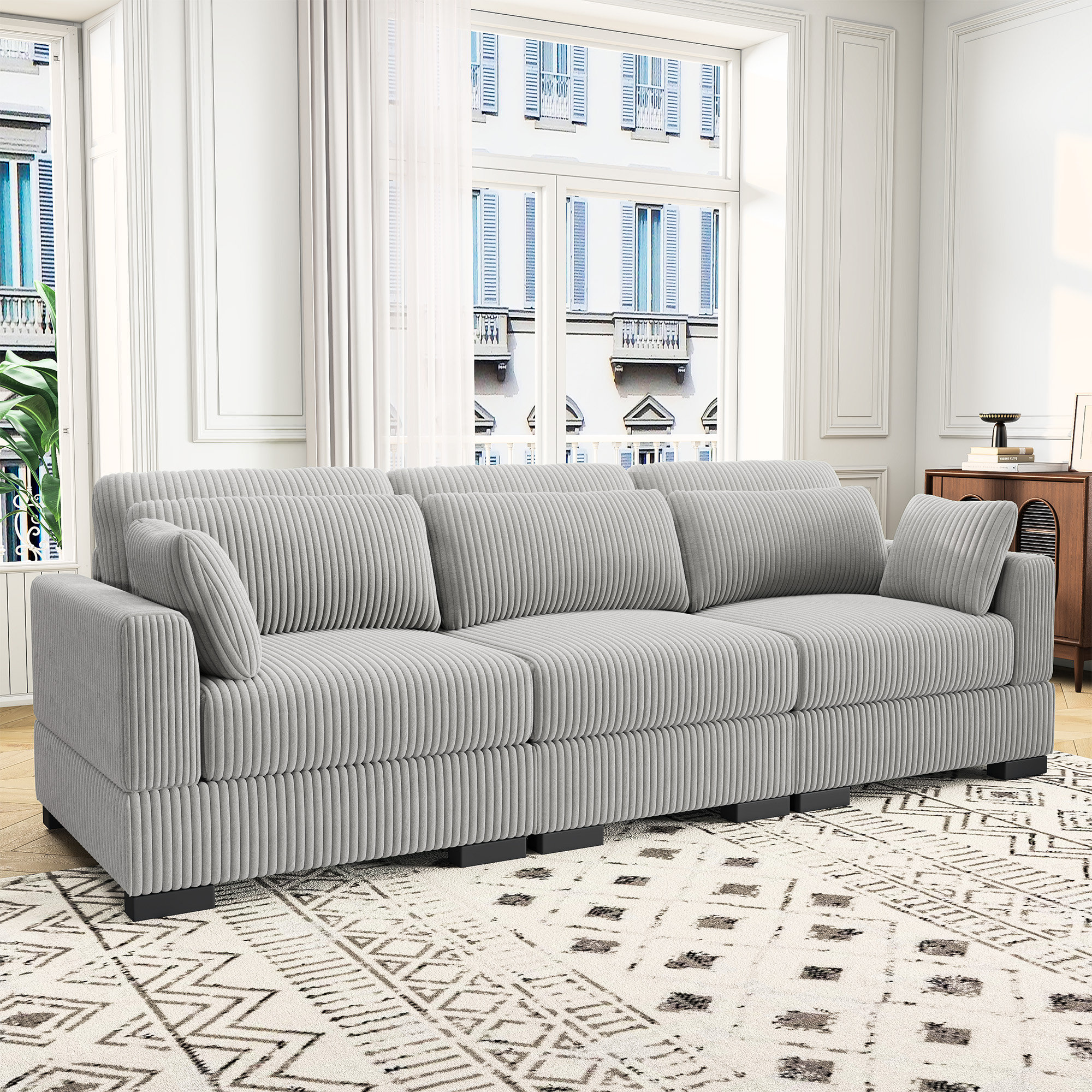 Latitude Run® 100'' Upholstered Corduroy Sofa - Wayfair Canada