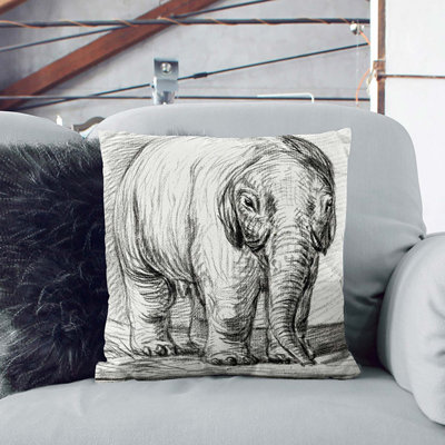 Baby Elephant Square Throw Cushion