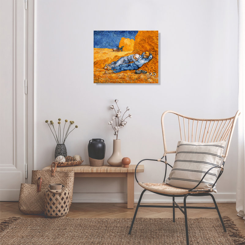 «Noon Rest From Work» par Vincent Van Gogh, reproduction sur toile, H 16 po x l 20 po x P 0,75 po, Toile tendue